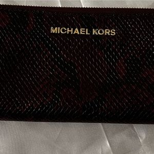 MK Burgundy Snakeskin Wallet